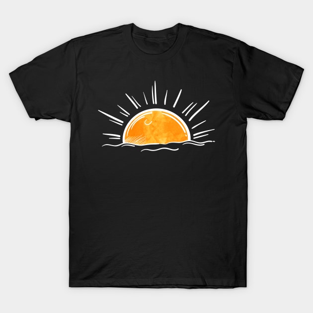 Simple Art Of Sun Shines With Full Of Positive Energy T-Shirt by mangobanana